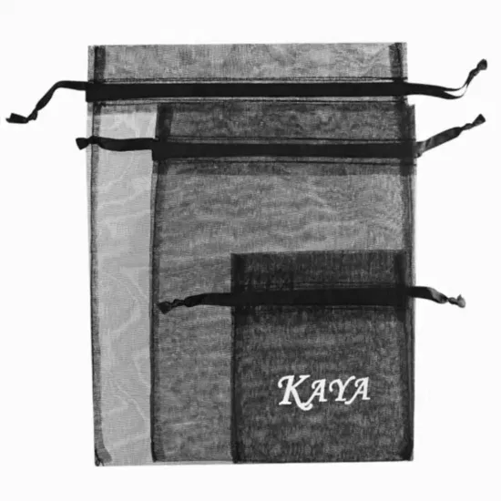 Оптовый прозрачный косметический прозрачный шнурок на заказ с подарочной сумкой из органзы с логотипом