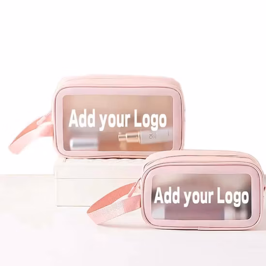 Модный роскошный водонепроницаемый держатель, прозрачная косметичка из искусственной кожи и прозрачного ПВХ, рекламная косметичка для макияжа, базовая настройка